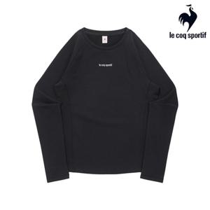 [르꼬끄] 여성 슬림핏 인도어 스트레치 약기모 긴팔 티셔츠 QQ412ORLO1_BLK