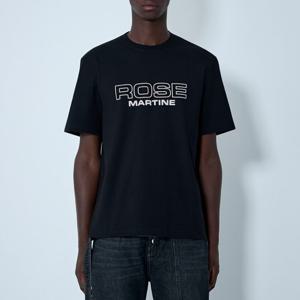 26 SS 마틴 로즈 로고 모티프 프린팅 코튼 저지 반팔 티셔츠 블랙 603JE01001CW BLK