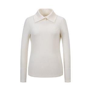 M 캘러웨이골프긴팔티 PQC CWTH23F403_IV 여성 조직감 변형넥 티셔츠