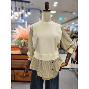 스테파니 세이브존01 니트 배색 레이어드 셔츠 A25SW5312