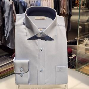 듀퐁셔츠 SE5FM11LS109SBU 비지니스 라인 구김이 적은 도비 블루 일반 핏 셔츠