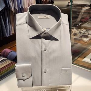 듀퐁셔츠 SE5FM11LS109SGY 비지니스 라인 구김이 적은 도비 그레이 일반 핏 셔츠