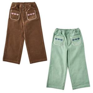 [블루독8-키즈] 택1 브라운 플라워와이드팬츠 여아골덴 면바지 기모 간절기 두돌선물 초등학생 25C1541053