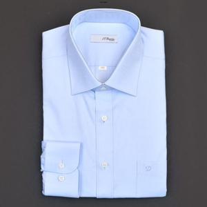 듀퐁셔츠 SE5FM11LS101SBU 비지니스 라인 하이퀄리티의 순면140수 솔리드 블루 일반 핏 셔츠