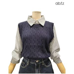 [에이비에프지]니트 베스트 레이어드 스타일 남방 APZ4HB37J