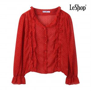 [르샵] 도트 패턴 더블 프릴 블라우스 (BP9BL017A)