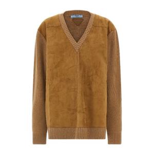 프라다 브이넥 스웨이드 울 캐시미어 스웨터 P24T2BSOOO173P F0