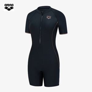 아레나 스티치포인트 A5FL1LI01 BLK (주머니백 증정) 여성 일반 반소매 3부 반신슈트 수영복