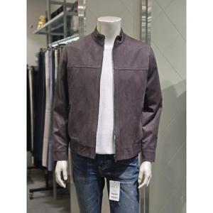 바쏘 세이브존01 그레이 비건 레더 스웨이드 스판 차이나 카라 점퍼 BS-Z3-UA35A