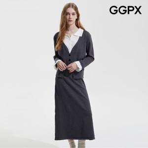 [GGPX] 투톤 레이어드 니트 앤 스커트 투피스 (GP9ST022F)