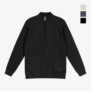 클라우스 남성 기모안감 골프 골지 집업 니트 KLFMTS4434_BK