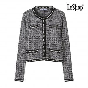 [르샵] 플라워 버튼 트위드 니트 가디건 (BP9KC013A)