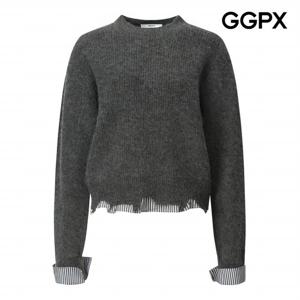 [GGPX] 스트라이프 셔츠 레이어드형 니트 (GP9KP036B)