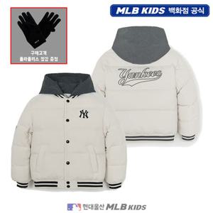 [MLB키즈US] (7ADJB2056-50CRS) [플리스장갑증정] 스트릿 바시티 중경량 덕다운 아동패딩 키즈패딩