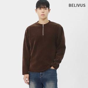 빌리버스 남성 간절기 반집업 심플베이직 골지니트 지퍼 헨리넥 긴팔 BVC014