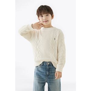 [타미힐피거칠드런TD] 케이블 믹스 그래픽 스웨터 (T42F7WWO510BT1)