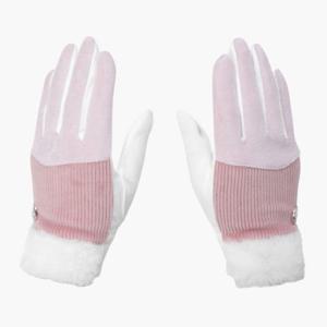 데상트골프장갑 GQC DP42WFGLO2-PIKG 여성 퍼 방한 양손 장갑 / SOFT PINK