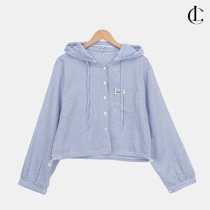 엘케이트 여자 가을 상의 스트라이프 스트링 루즈핏 후드 남방 아우터 LDV004