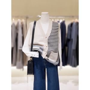 [숲]스트라이프배색 단추니트조끼 SBAVKC11