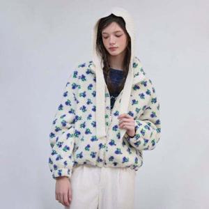 플라스틱아일랜드 플라워패턴 시어링집업 점퍼 PR4WZ161