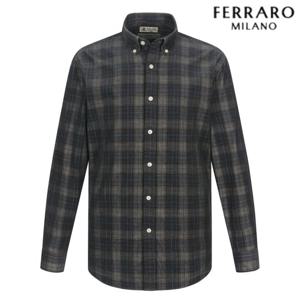 [페라로밀라노] 코듀로이 멀티 체크 셔츠 그레이 AM0EWS45334