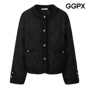 [GGPX] 트위드 진주 버튼 덕다운 패딩 점퍼 (GPAJP009B)