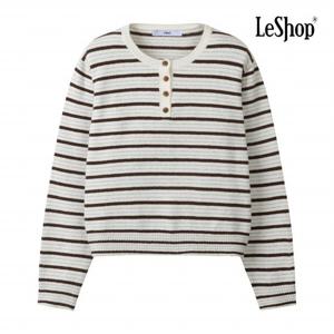 [르샵] 버튼 라운드넥 스트라이프 울 니트 (BPAKP009A)