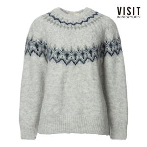 [비지트인뉴욕]노르딕 패턴 라운드넥 울 니트 (V5ALK05)