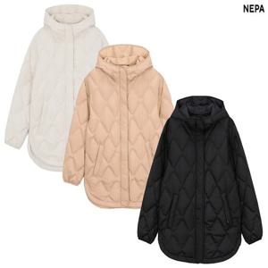 네파 [택가 309,000] 여성루즈핏 패딩퍼프 후디 미드 다운자켓-7K82047