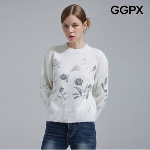[GGPX] 스팽글 플라워 디테일 니트 (GPAKP055F)