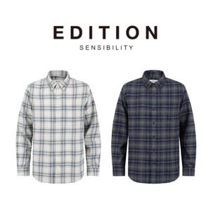 [에디션앤드지]25 FW 남자추동남방 코튼100 플란넬 체크 셔츠 2종 1택 NEF4WC1624 DR448