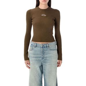 디젤 슬림핏 리브 텍스처 크롭 티셔츠 A15328 0DLAX5FP