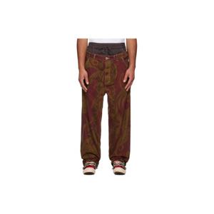 25 FW 비비안웨스트우드 남성 브라운 빌더 데님 진 252314M186003