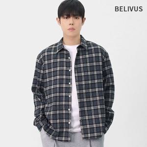 빌리버스 남성 간절기 데일리 레이어드 체크 면 셔츠 모던 빈티지 남방 BRAT131