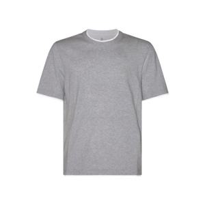 25SS 브루넬로 쿠치넬리 T 셔츠 With Faux Layering M0B137427CB553 TP567999121