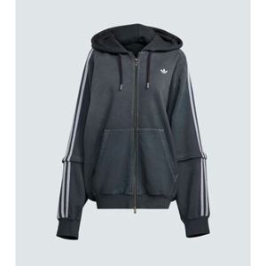 아디다스 아딜레늄 4 워시드 오버사이즈 풀집 후디 KE9806 Black