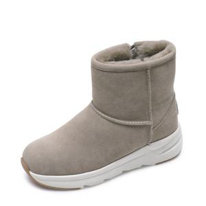 [베어파우(슈즈)][여성] VALERIE 발레리 4CM 소가죽 지퍼 양털 부츠 스톤 K2761303PD-W