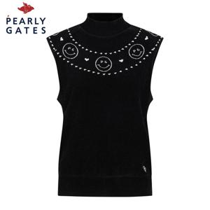 [파리게이츠] 여성 스마일 라운드 패턴 플러피 베스트