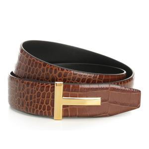 톰포드 샤이니 프린트 크로크 리버시블 슬림 벨트 TB178 LCL439