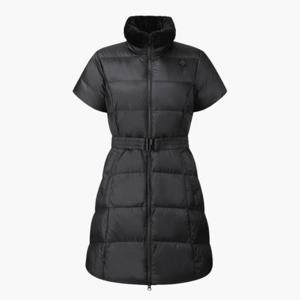 데상트골프패딩 GQC DP42WFDVO3-BLKG 여성 반팔 롱패딩 점퍼 BLACK
