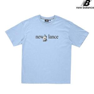 뉴발란스 NBNEB24013-BL 해피어스 러닝 반팔티 SEMI OVER 남녀공용 반팔티 티셔츠