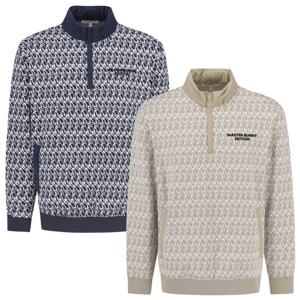 [양말증정]남성 로고 패턴 반집업 후드 내장 티셔츠 (411D3TR207)