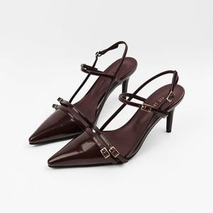 [신난다슈] 여성 구두 슬링백 힐 8cm 여자 하이힐 스틸레토 메리제인 펌프스 LO251146 와인