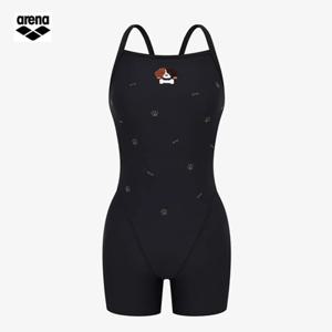 아레나 컬리팜  A6SL1CE03 BLK (주머니백 증정) 여성선수 3부 반신 드롭백 실내수영복