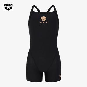 아레나 여아동 컬리팜 A6SG1GL01 BLK (주머니백 증정) 3부반신 드롭백 실내수영복