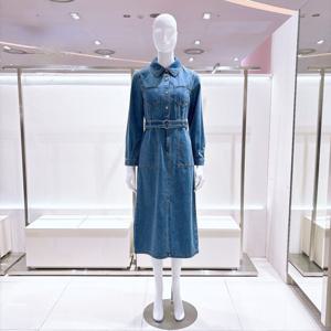 [비지트인뉴욕] 벨티드 데님 롱 원피스 VC3DV11