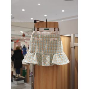 베네통키즈6 로맨틱 트위드 프릴 스커트 QASK05611MT 26SS