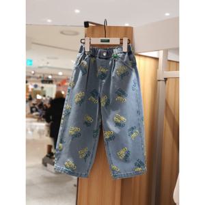 베네통키즈6 컬러스 레터링 데님 팬츠 QADP03611BL 26SS