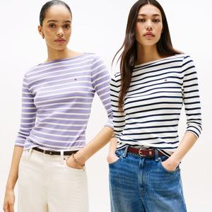 [공식][타미힐피거] 슬림 보트넥 티셔츠 2종 택1 (T22F7TTO050WT1)