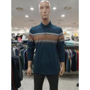 크로커다일 세이브존05 T/R 선염 스트라이프 패턴 티셔츠 진녹색 AATS4451/49